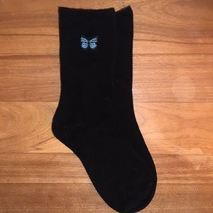 Black butterfly socks